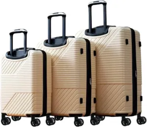 3 Piece Hardshell Luggage Sets, Suitcase With Double Spinner 8 Wheels, Travel Trolley Case With TSA Lock Lightweight 20''24''28''