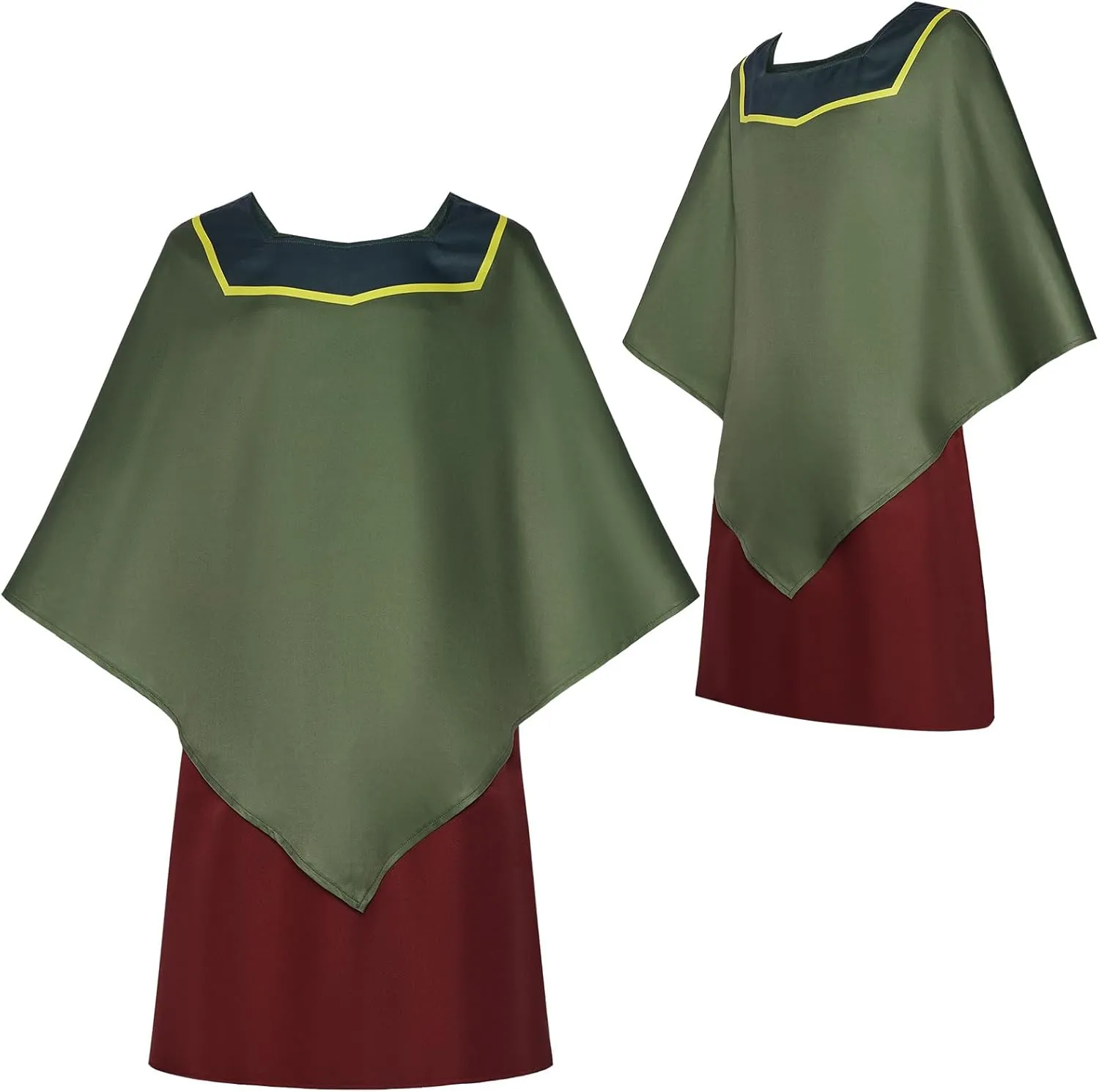 Adult Pacha Cosplay Top Jacket Skirt Hat Men Pacha Costume Cloak Cape Skirt Hat for Halloween Party