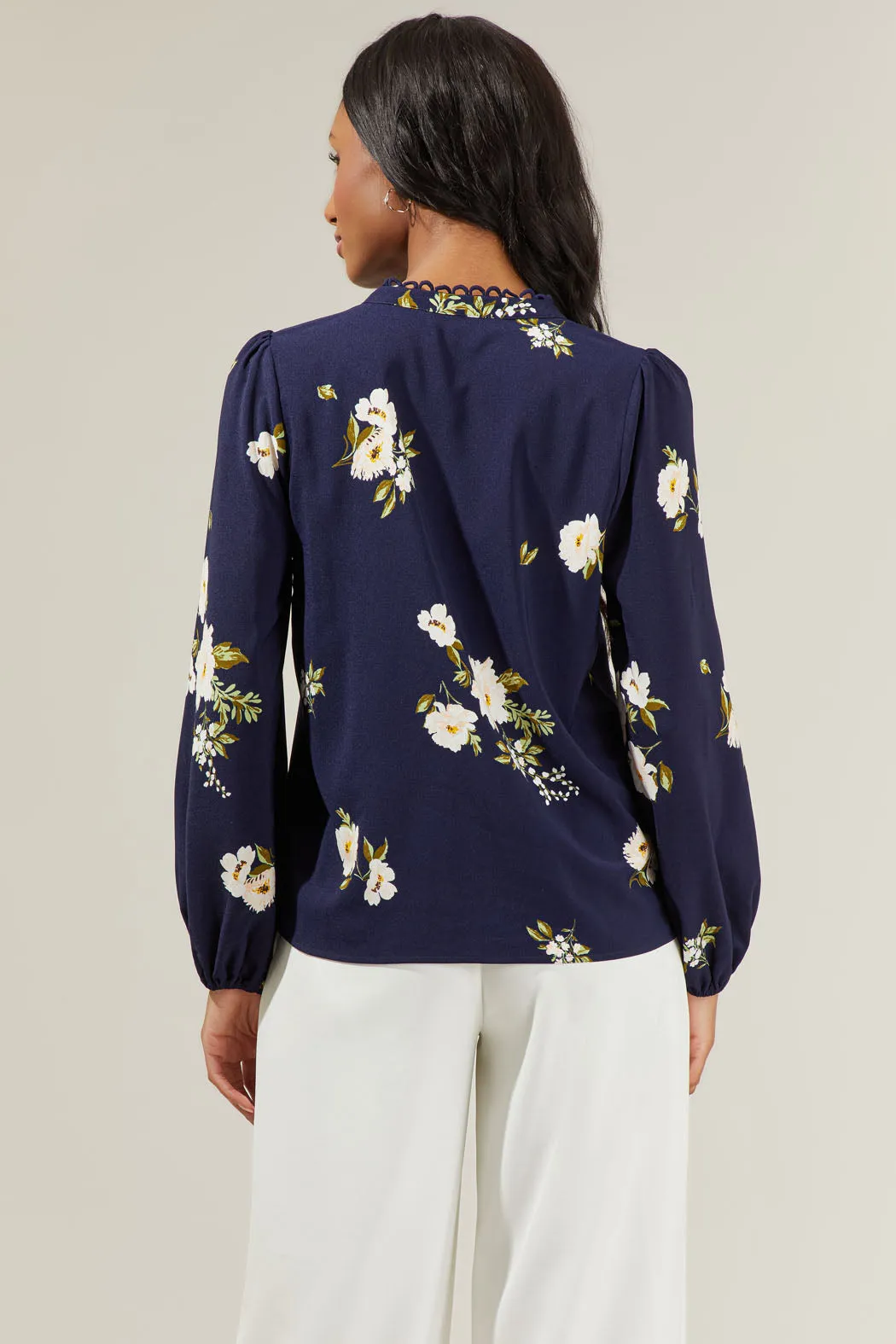 Arlene Floral Split Neck Blouse