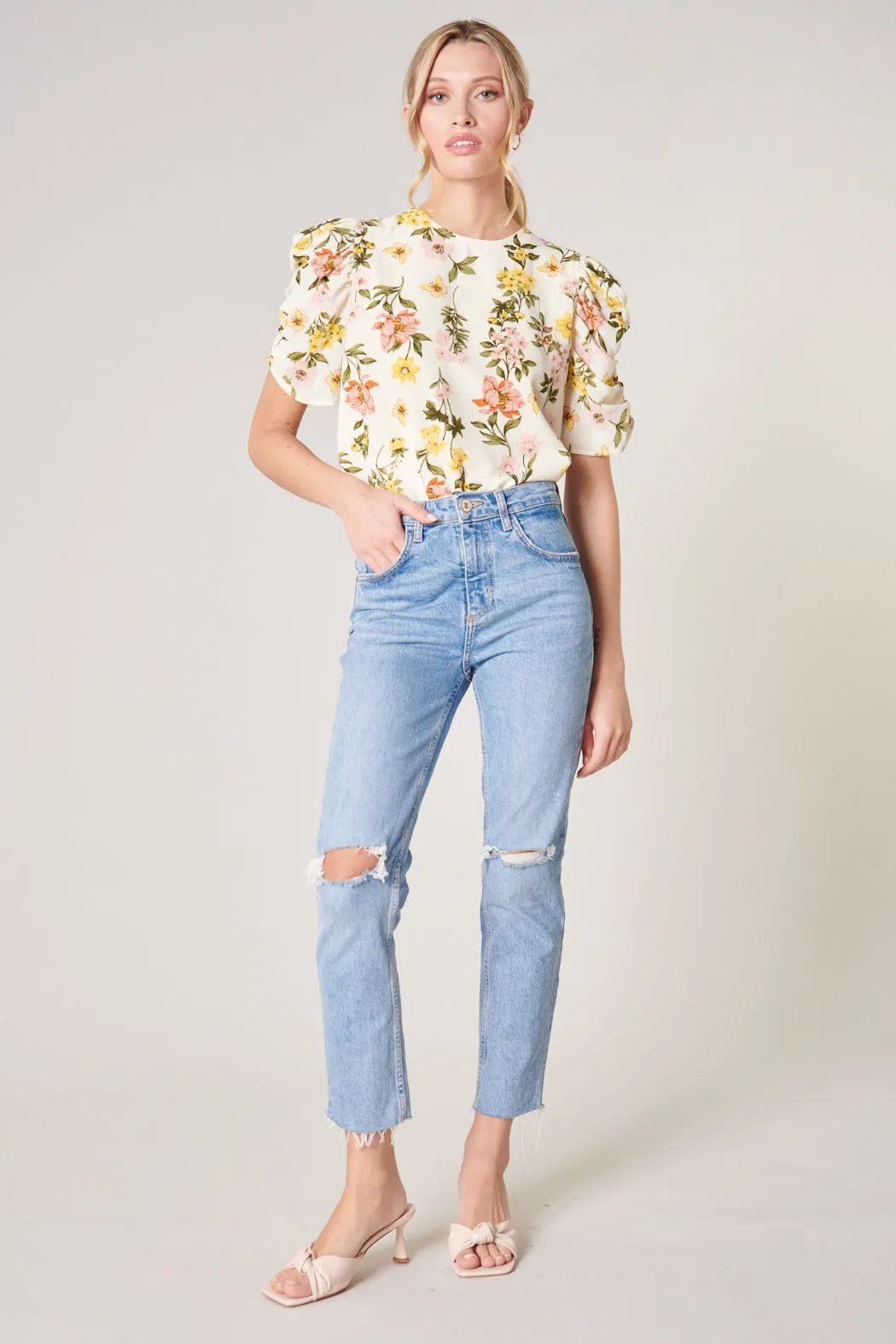Ashlynn Floral Puff Sleeve Blouse