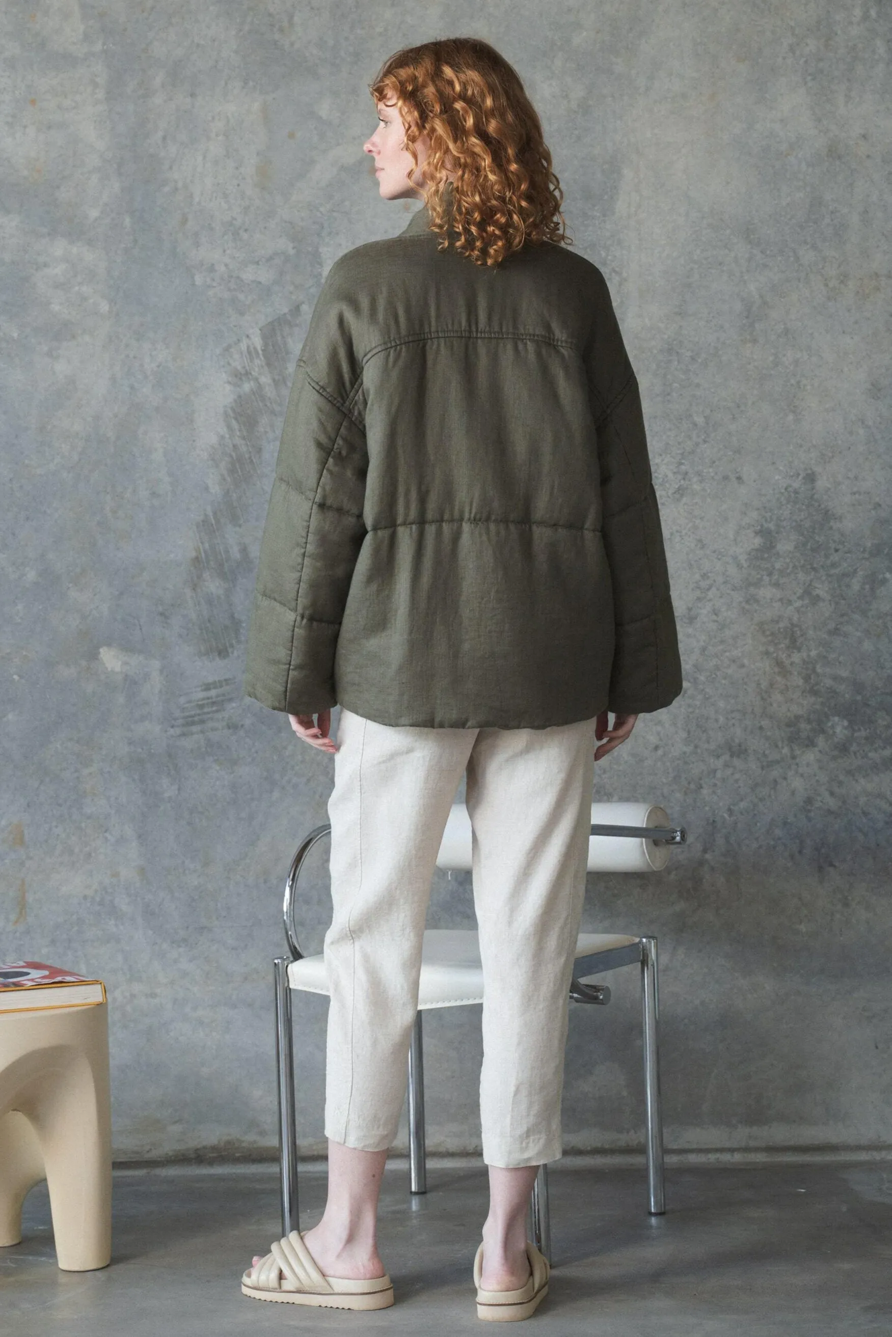 ASTER KHAKI LINEN COAT