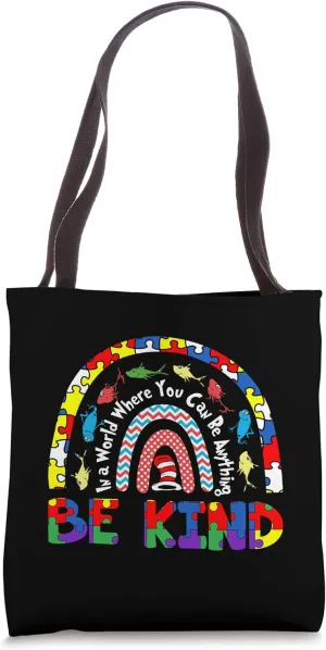 Autism Awareness Why Fit In Doctor Teacher Cat In Hat Cool Tote Bag