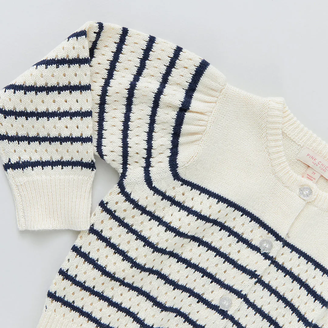 Baby Girls Constance Sweater - Navy Stripe