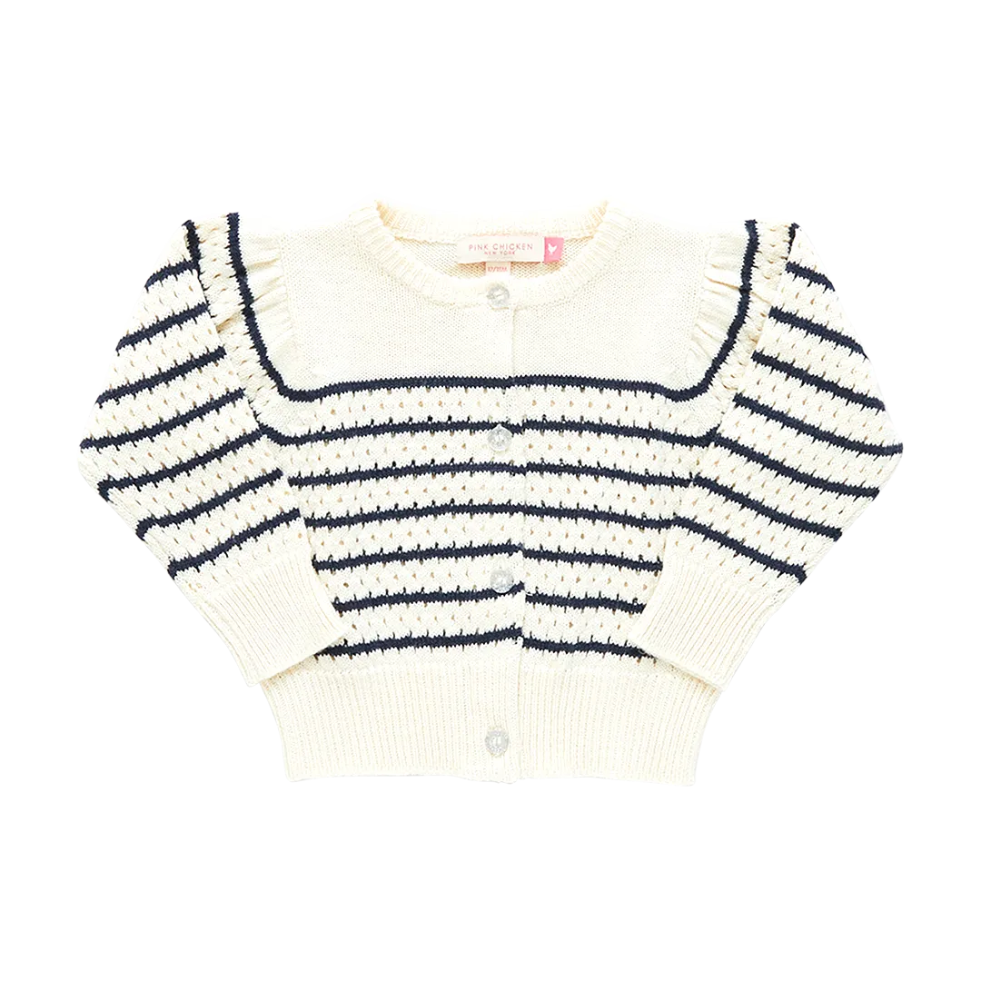 Baby Girls Constance Sweater - Navy Stripe