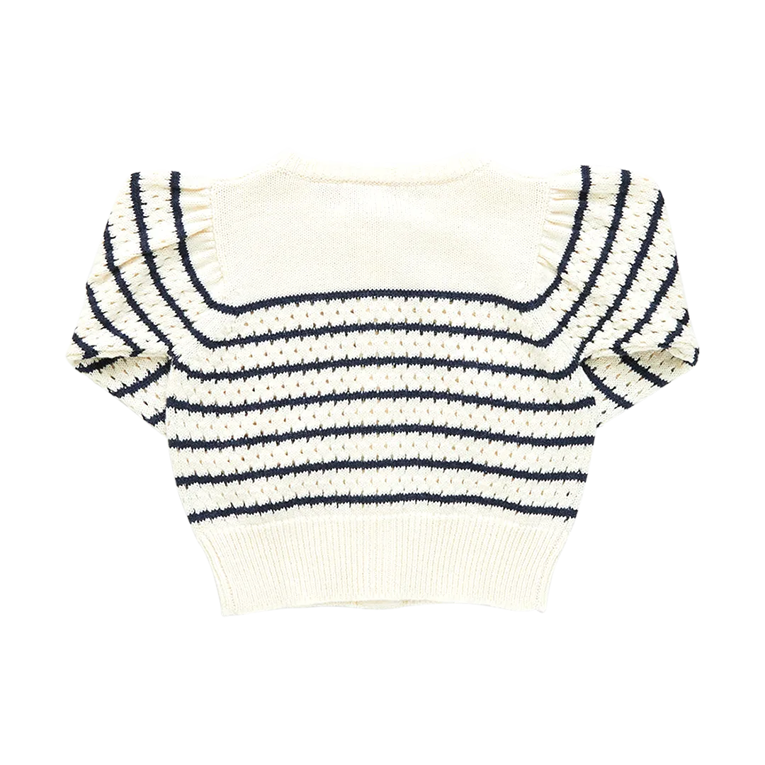 Baby Girls Constance Sweater - Navy Stripe