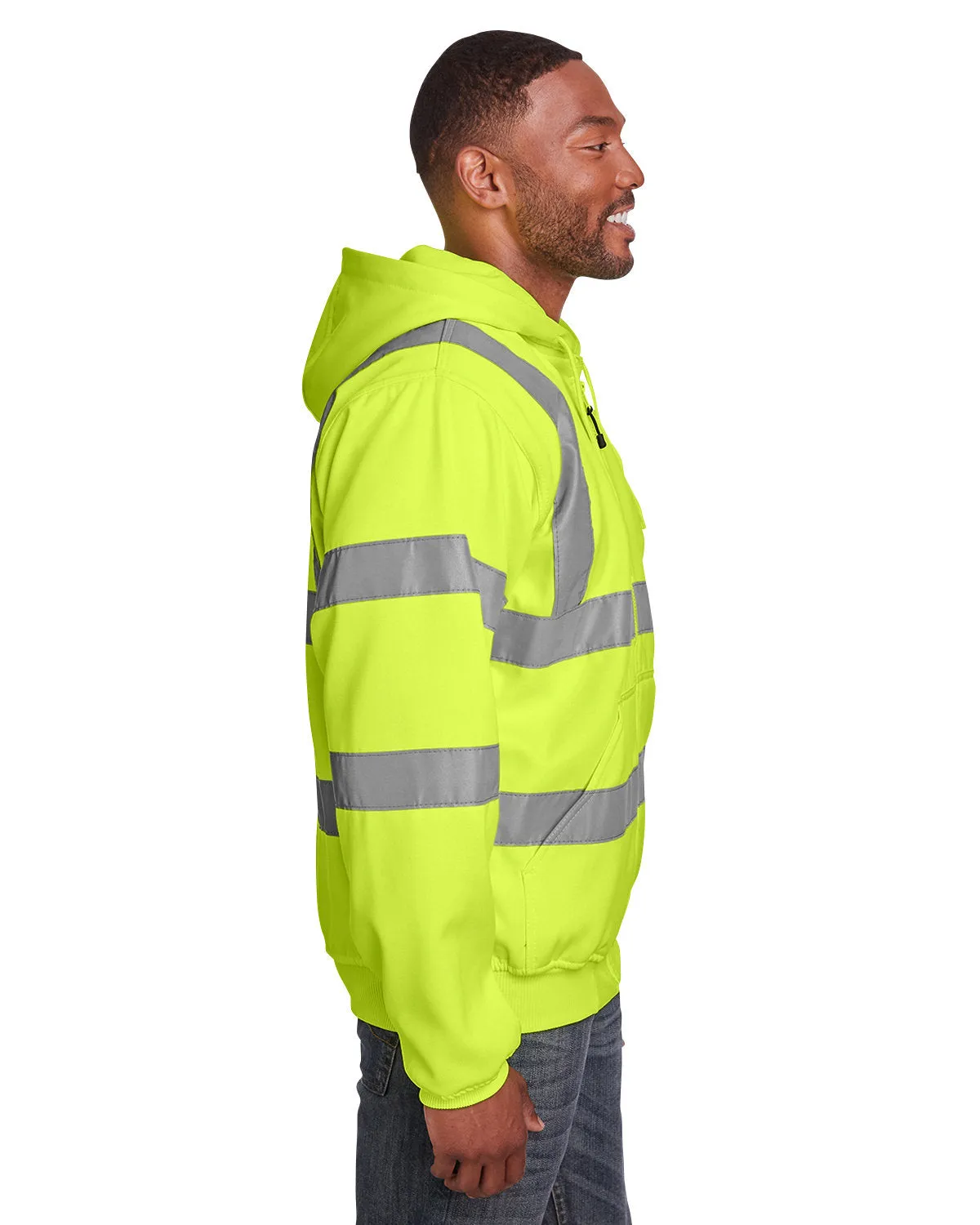 Berne Men's Berne Hi-Vis Class 3 Lined Hooded Sweatshirt