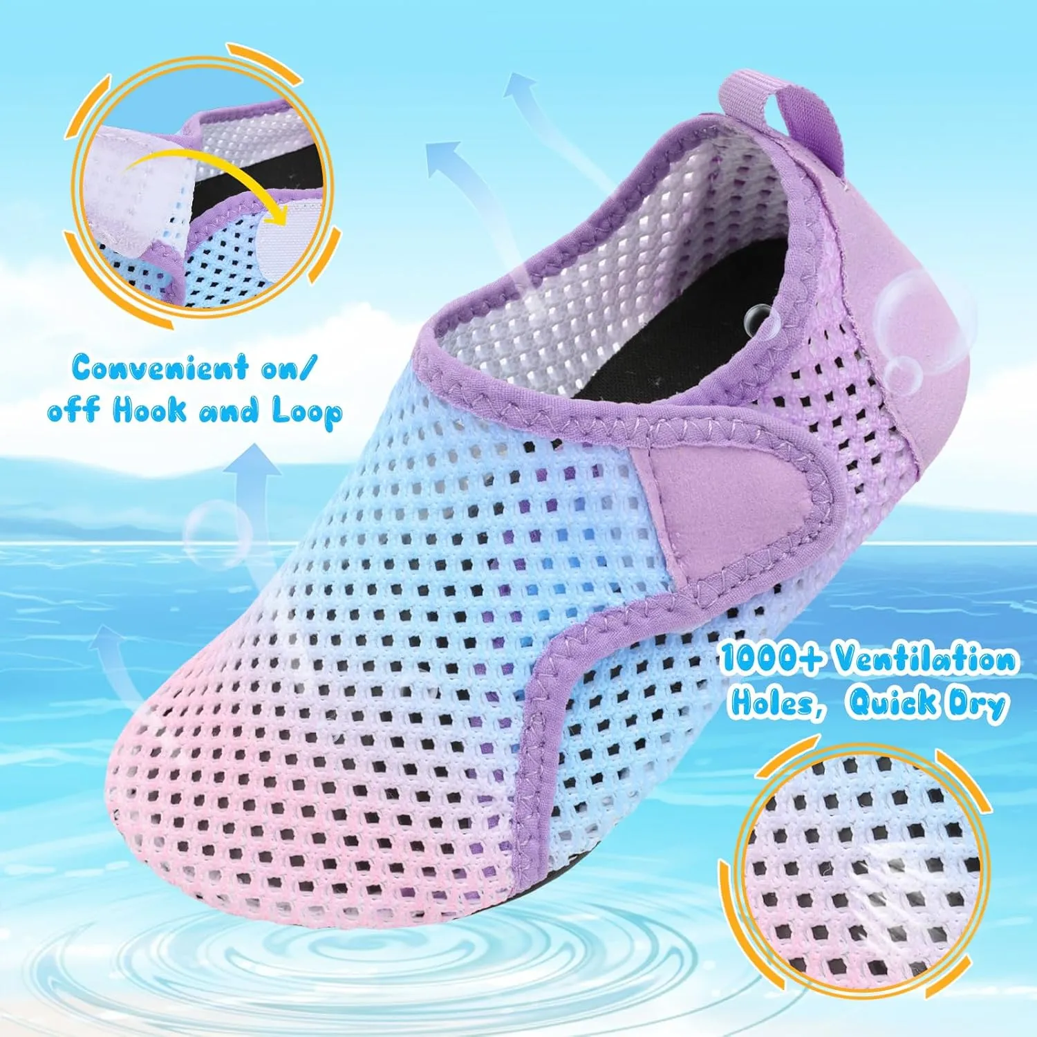 Besroad Kids Water Shoes Girls Boys Quick Dry Aqua Socks Barefoot Non Slip Beach Swim Surf Shoes