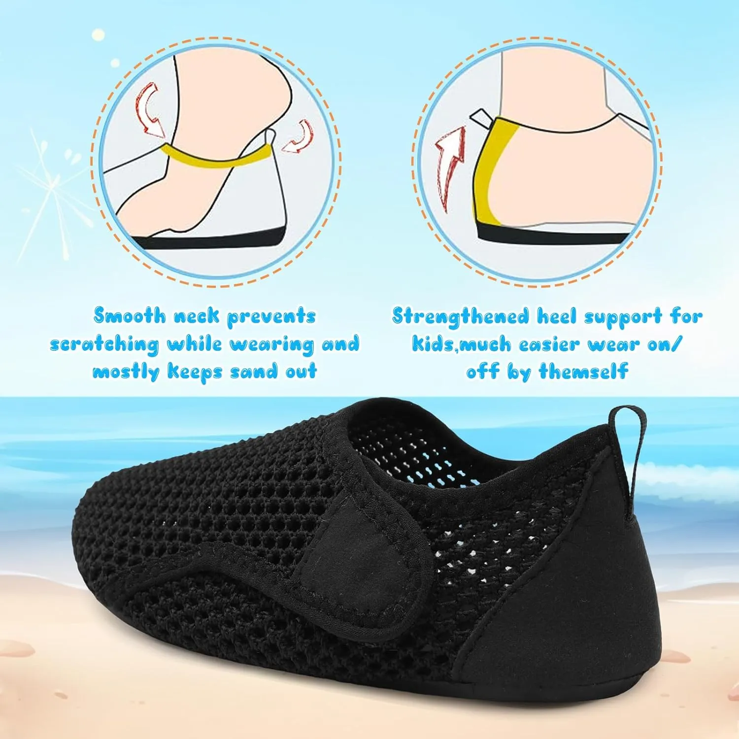 Besroad Kids Water Shoes Girls Boys Quick Dry Aqua Socks Barefoot Non Slip Beach Swim Surf Shoes
