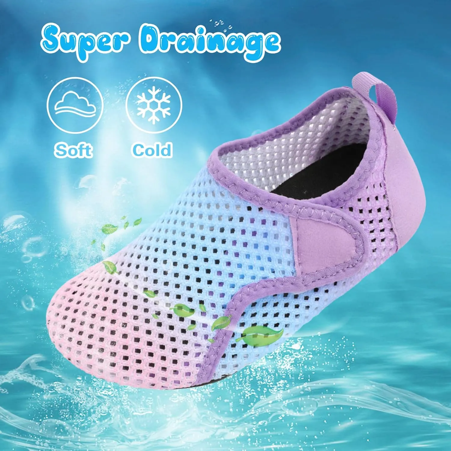 Besroad Kids Water Shoes Girls Boys Quick Dry Aqua Socks Barefoot Non Slip Beach Swim Surf Shoes