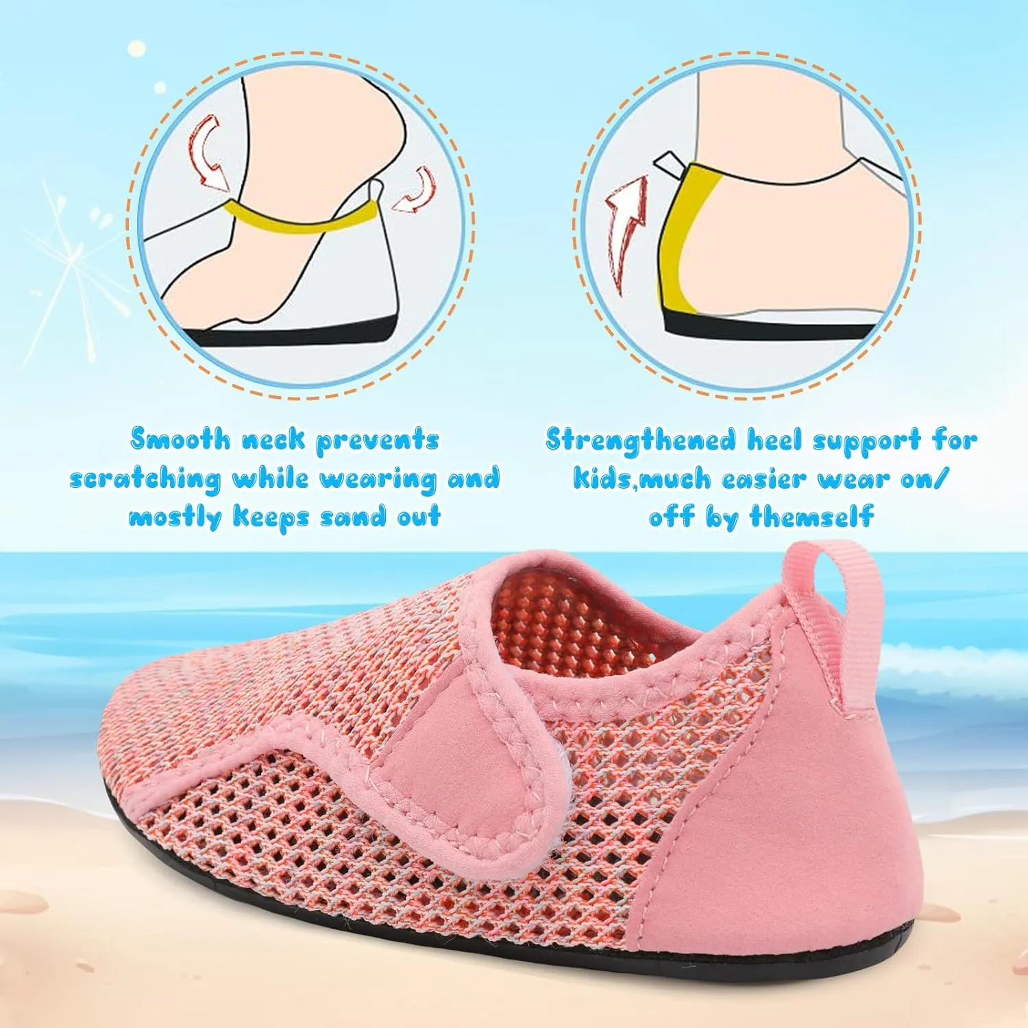 Besroad Kids Water Shoes Girls Boys Quick Dry Aqua Socks Barefoot Non Slip Beach Swim Surf Shoes