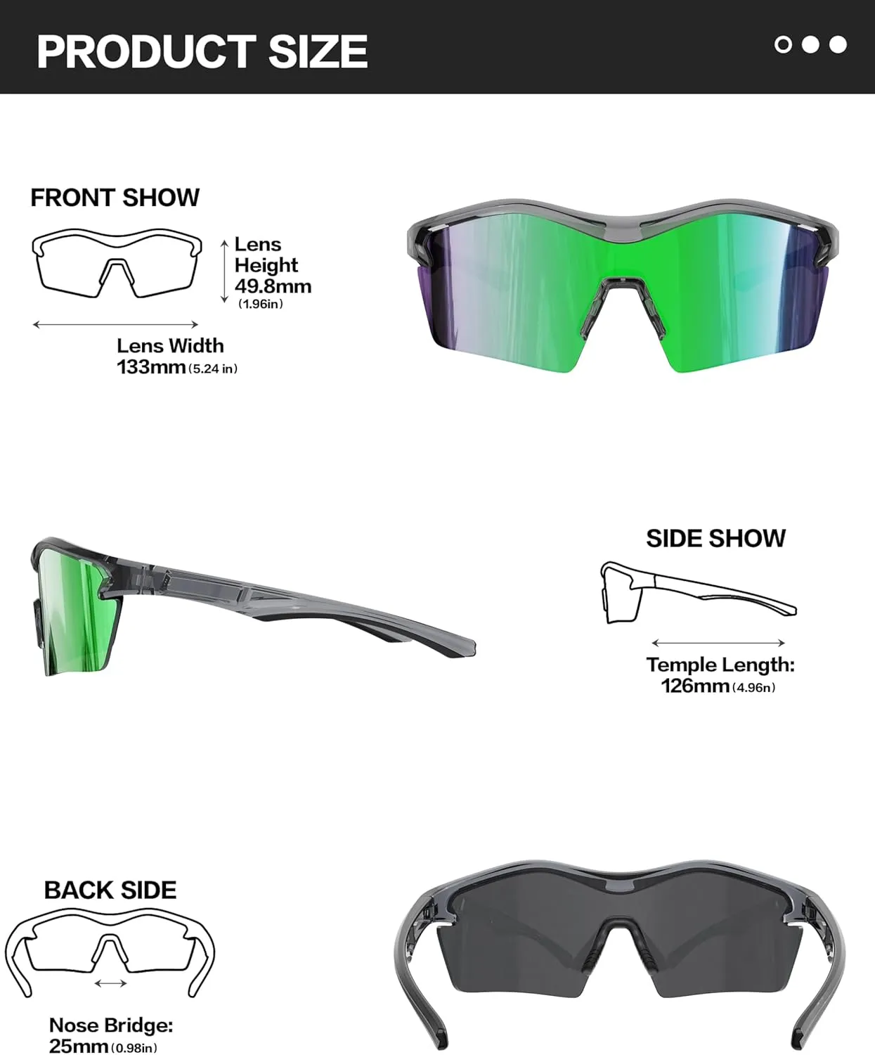 BIRCEN Mens Sunglasses Polarized UV Protection: Sport Shades for Men Driving Fishing with Al-Mg Metal Frame