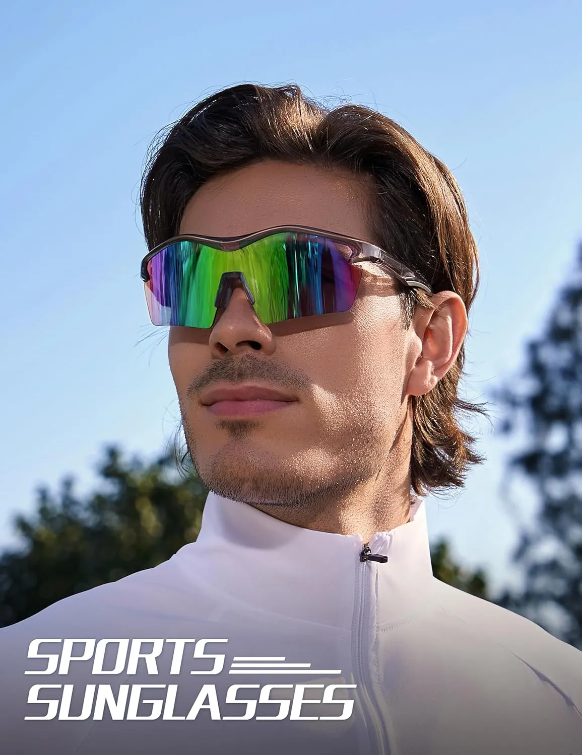 BIRCEN Mens Sunglasses Polarized UV Protection: Sport Shades for Men Driving Fishing with Al-Mg Metal Frame