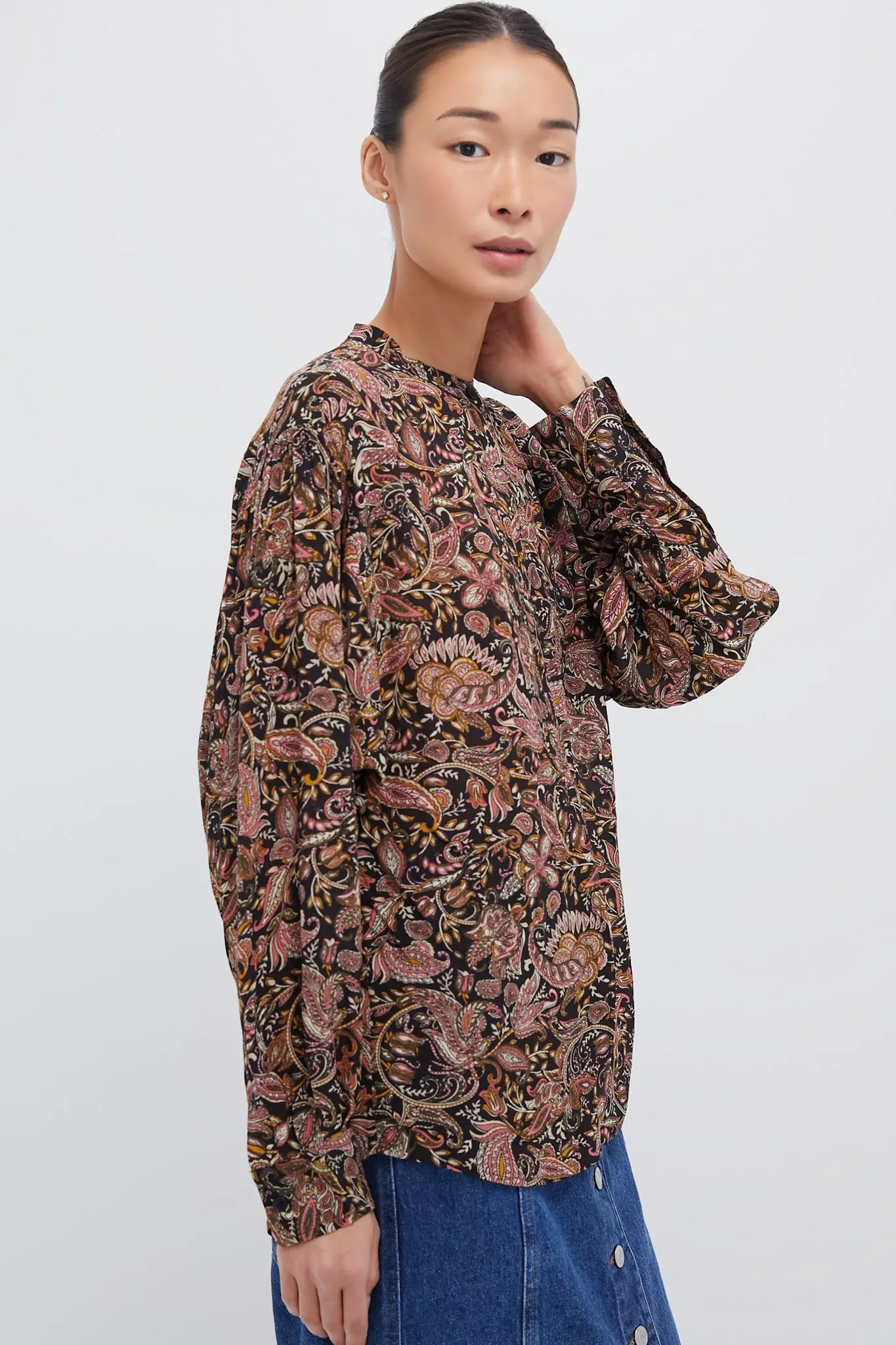 Black and Ochre Catchell Blouse