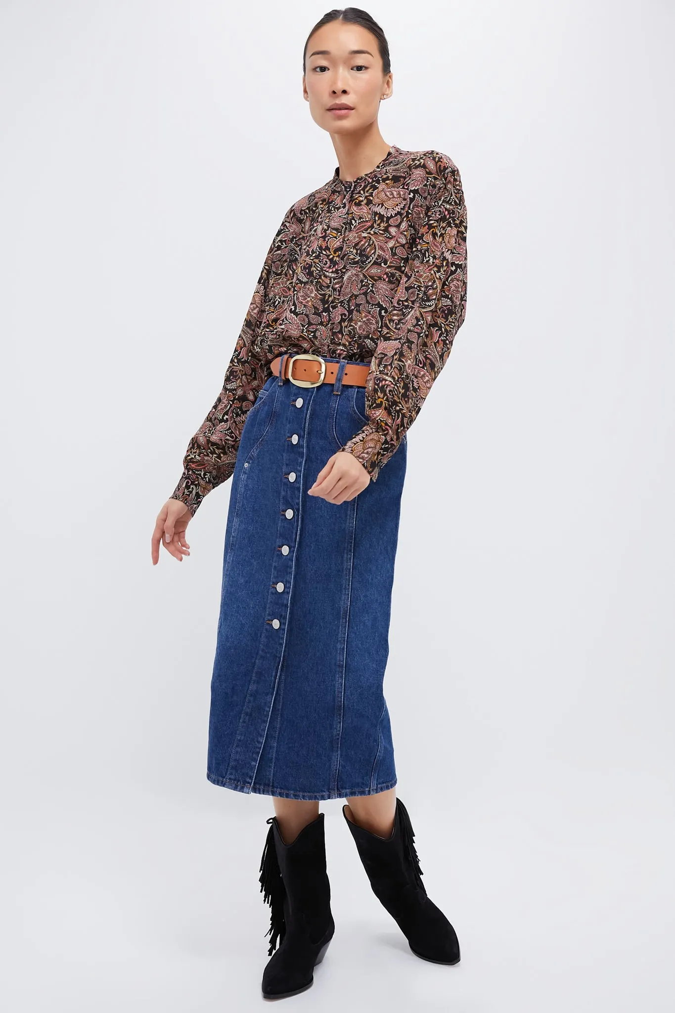 Black and Ochre Catchell Blouse