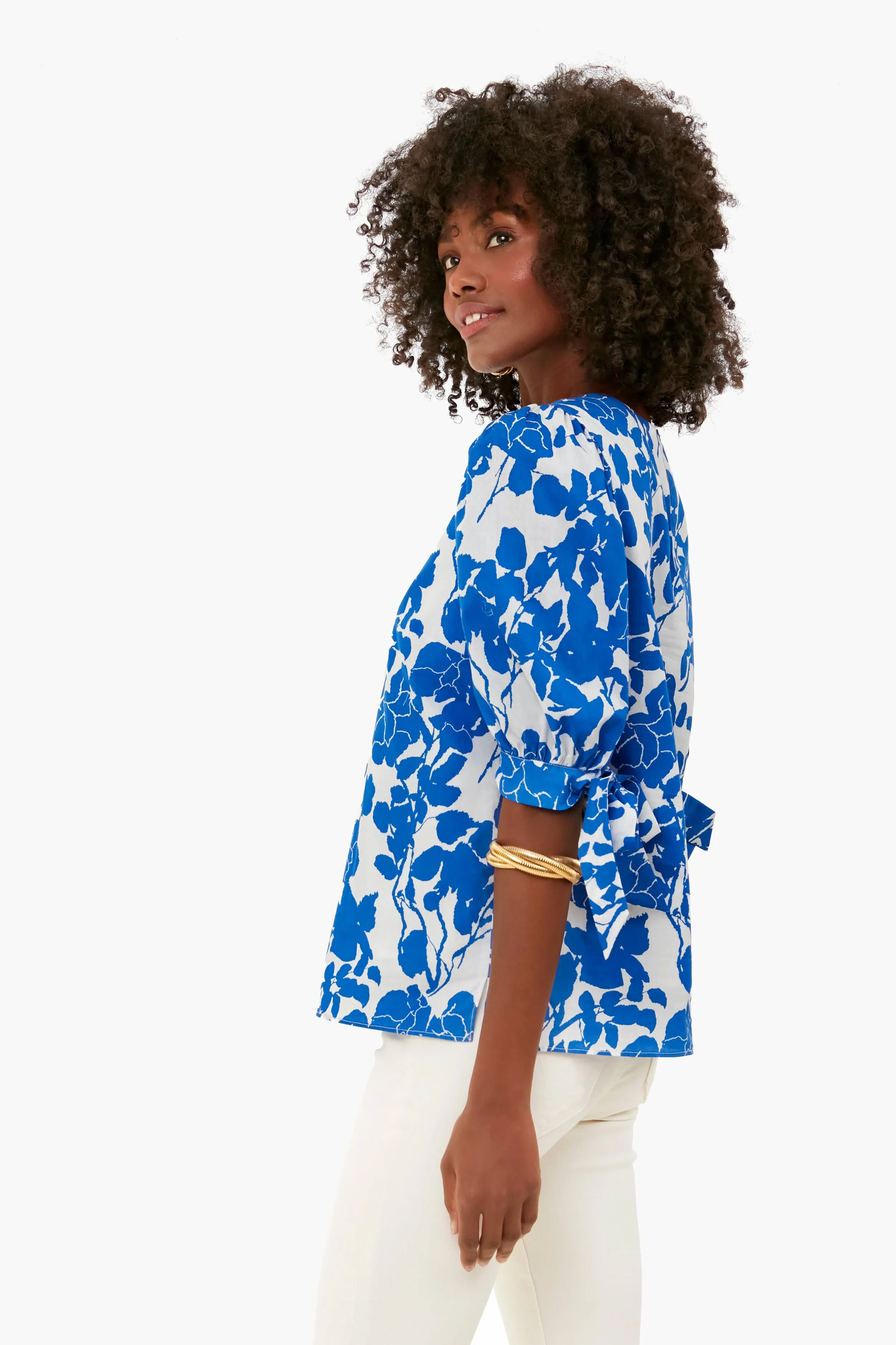 Blue Floral Fiona Blouse