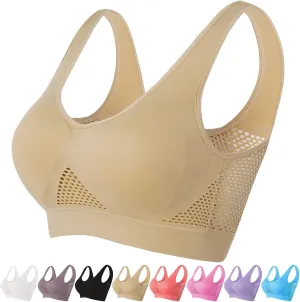 Breathable Cool Liftup Air Bra, New Large Size Air Bra Breathable and Comfortable Mesh Sports Bra for Women