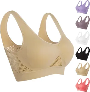 Breathable Cool Liftup Air Bra,Padded Sports Bra for Women,Womens Underwear Breathable Large Size Snug Bras No Steel Ring