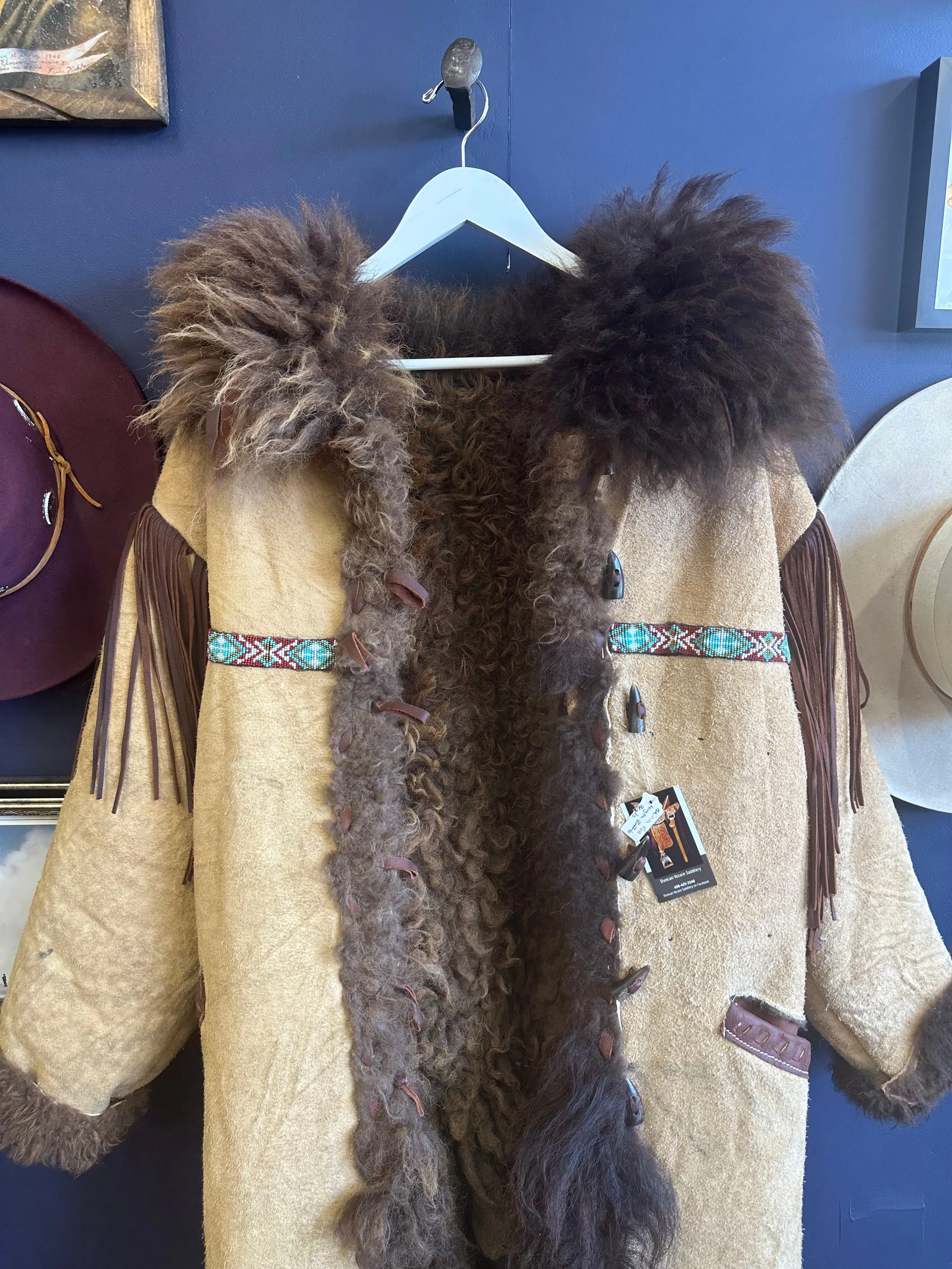 Buffalo Full Length Coat with Beadwork