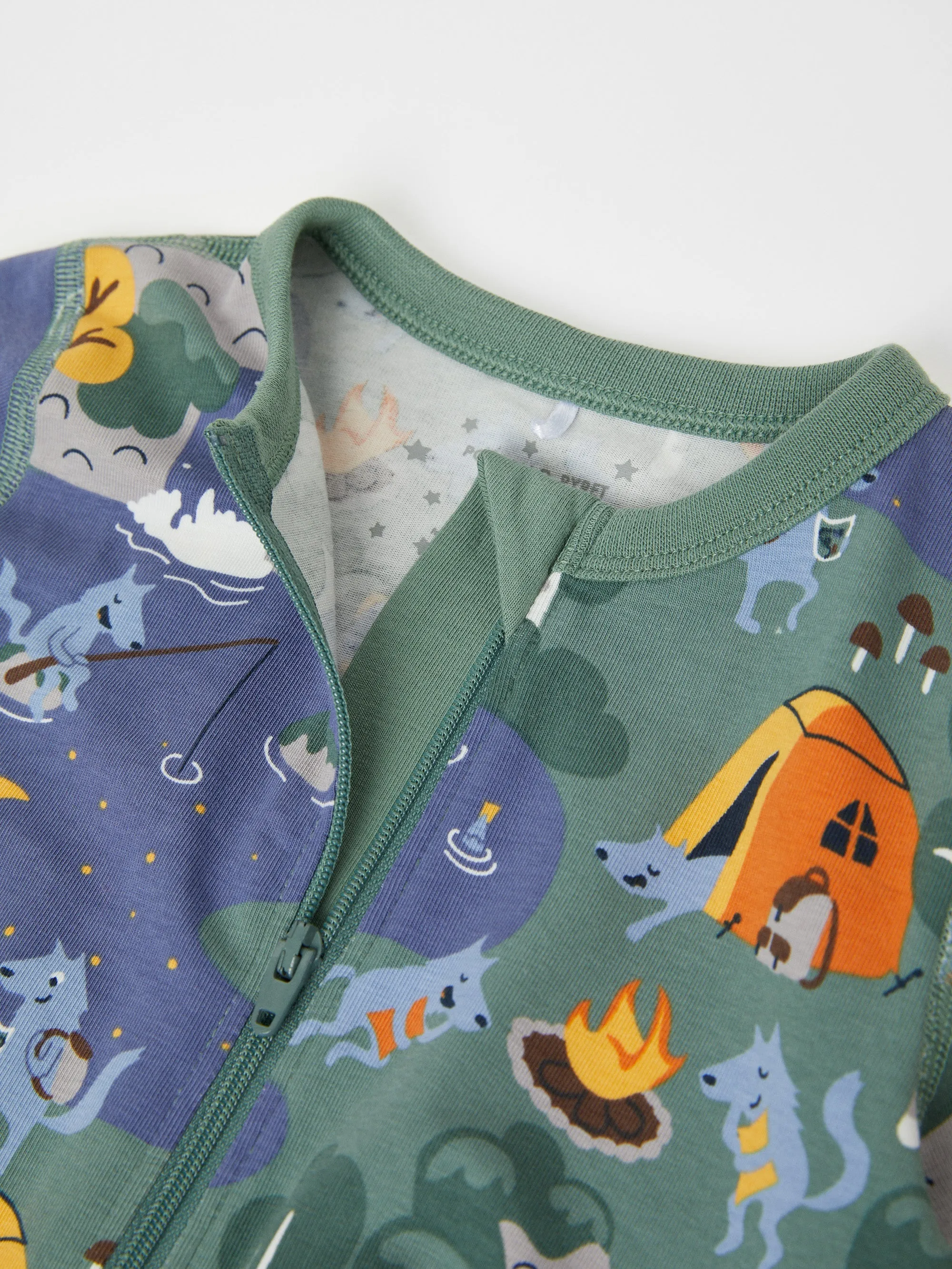 Camping Print Baby Sleepsuit