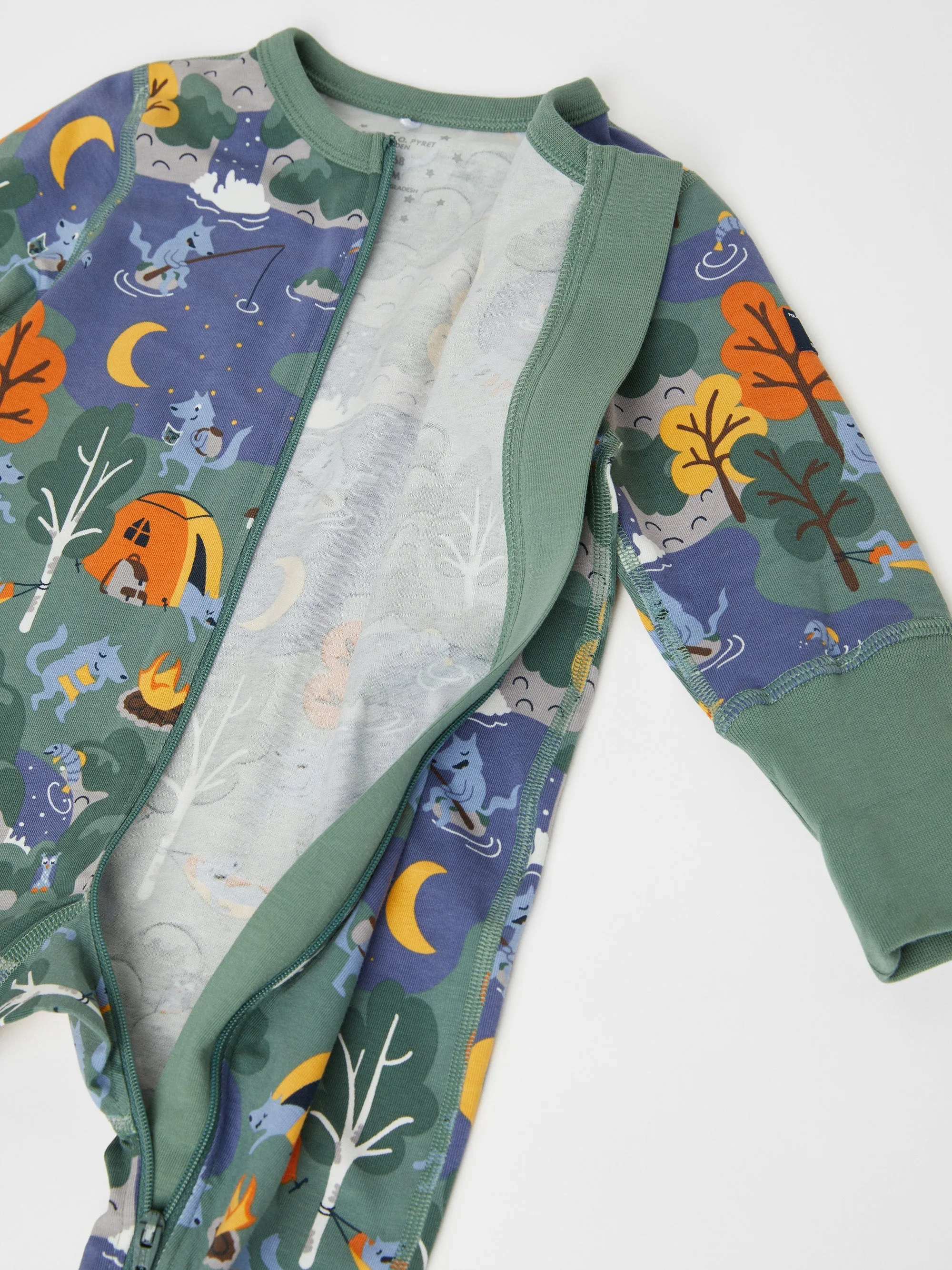 Camping Print Baby Sleepsuit