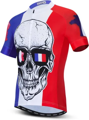 Cycling Jersey Mens Short Sleeve Full Zipper Bike Bicycle Top Shirts Breathable Clothing National Flag