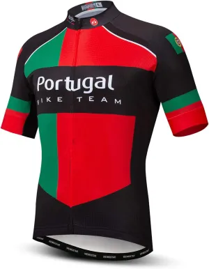 Cycling Jersey Mens Short Sleeve Full Zipper Bike Bicycle Top Shirts Breathable Clothing National Flag