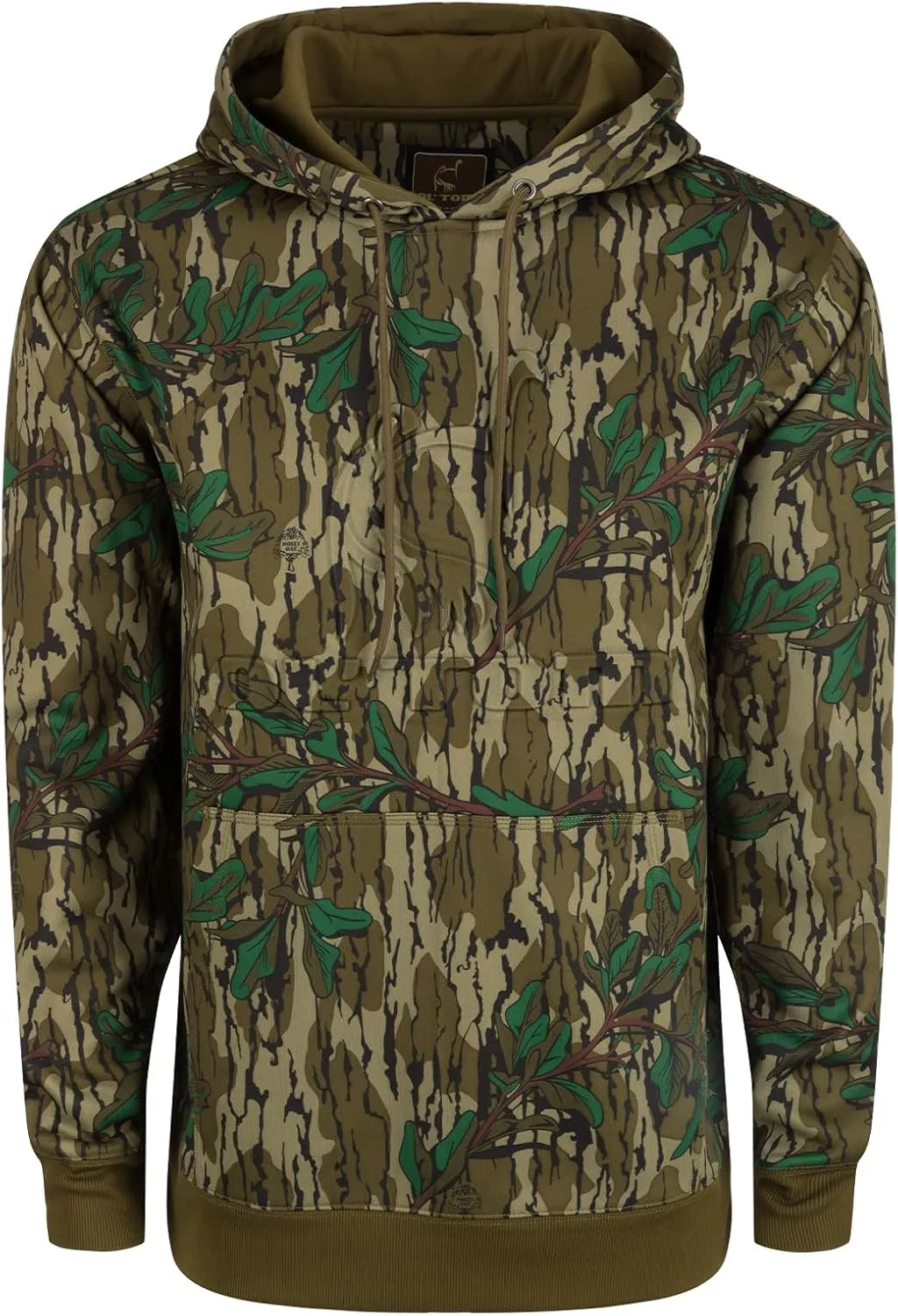 Drake Waterfowl Men's Ol' Tom Back Eddy Embossed Camo Water-Resistant Weatherproof Midweight Hunting Hoodie