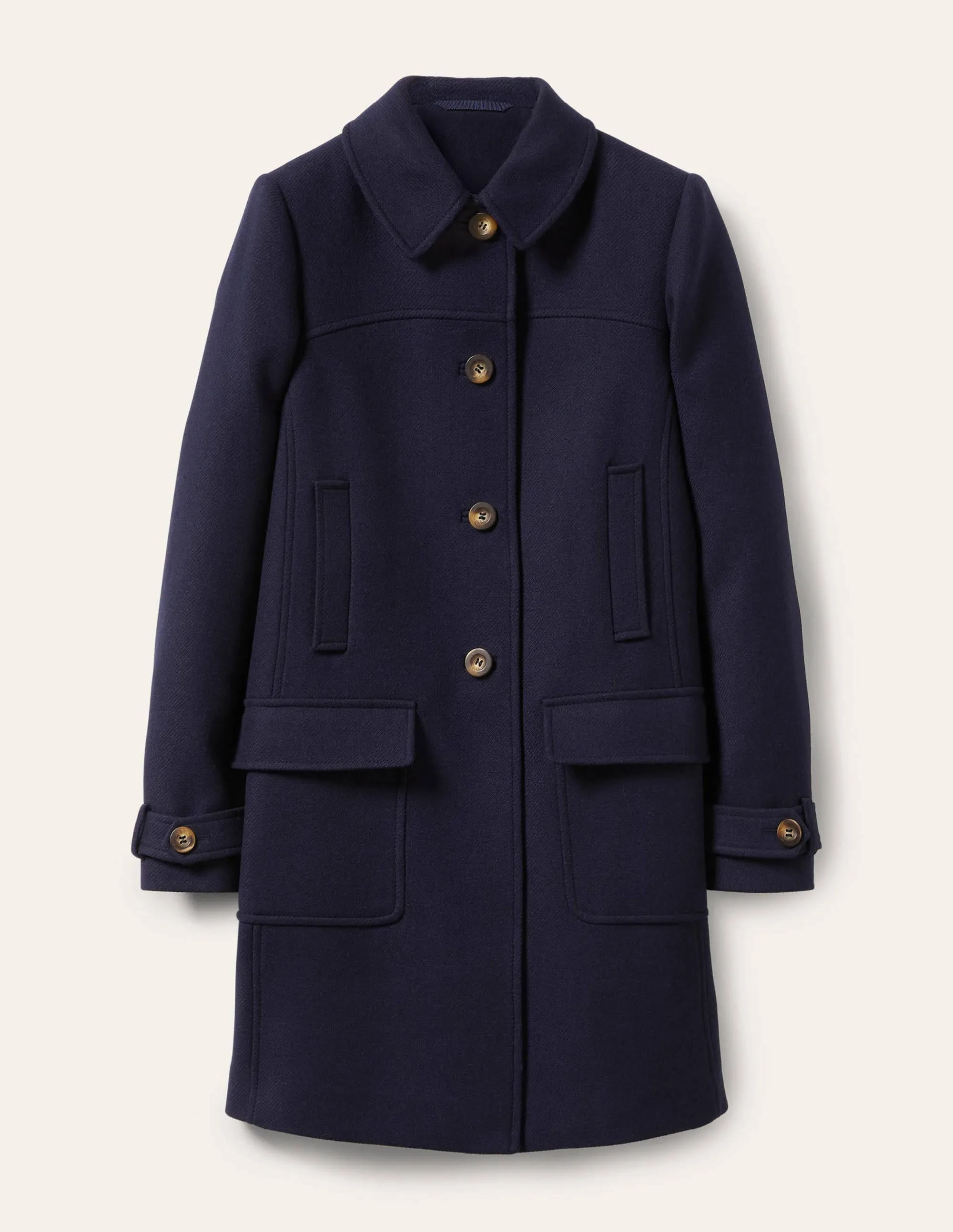 Durham Wool Blend Coat-Navy