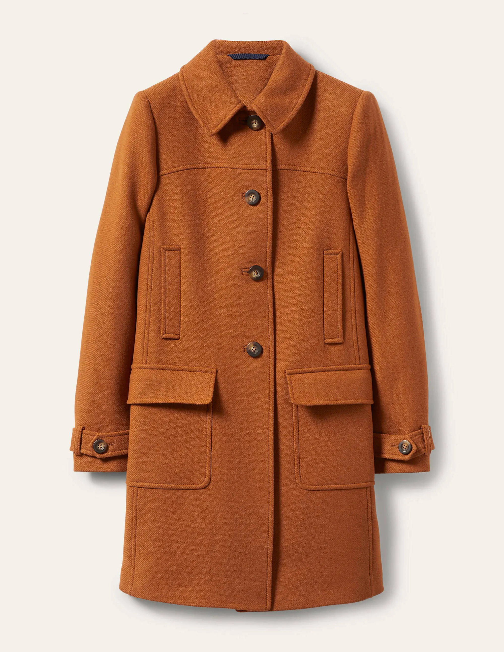 Durham Wool Blend Coat-Ochre