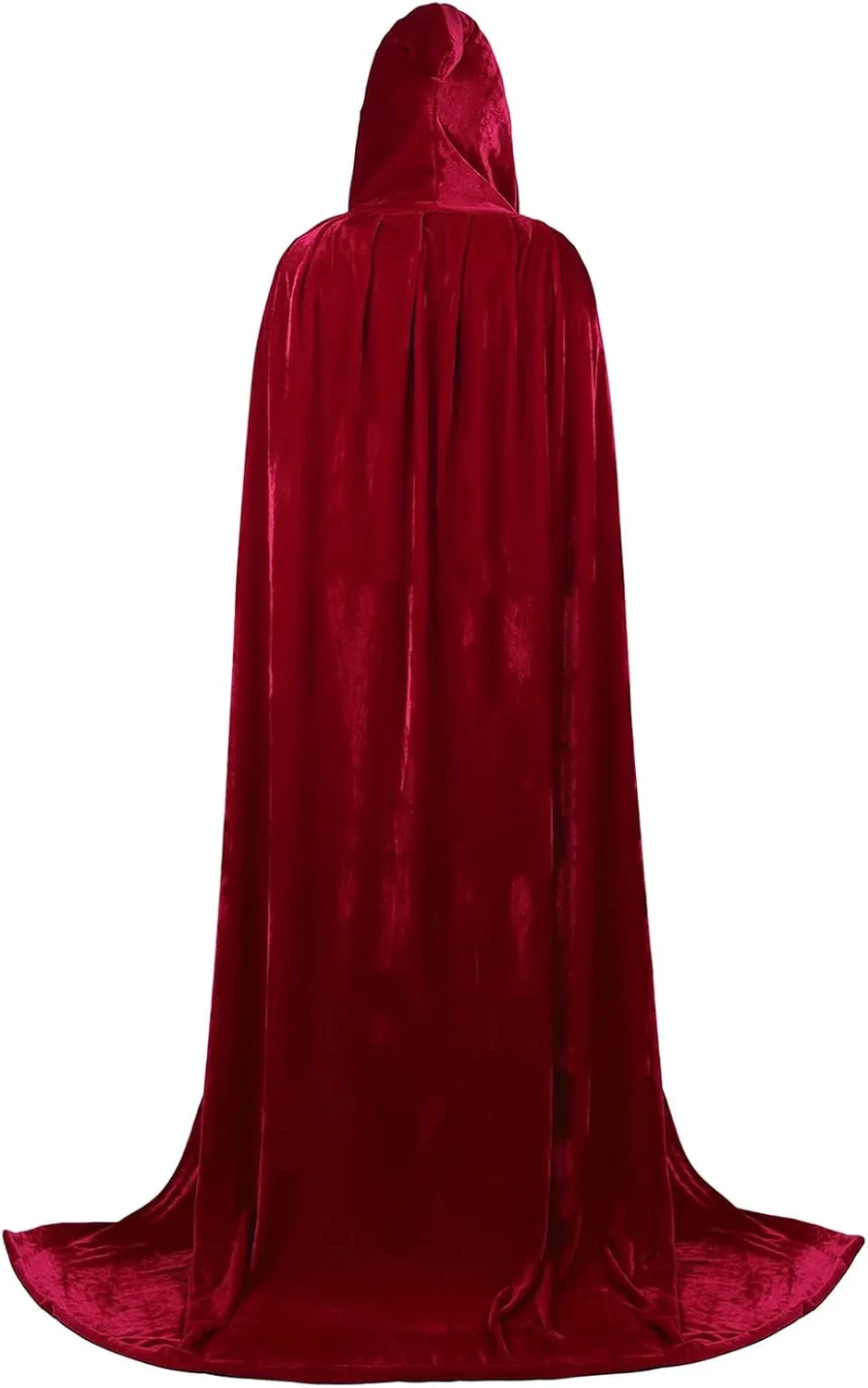 frawirshau Hooded Cape Velvet Cloak Full Length Capes Adult Robe Cosplay Witch Halloween Costumes