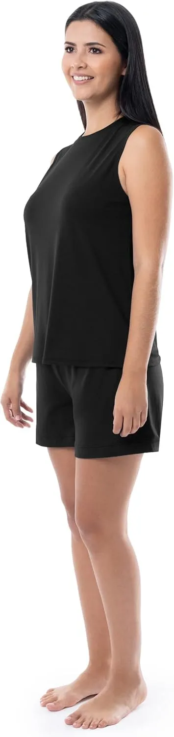 Fruit of the Loom Women's Breathable Tank Top and Short 2 Piece Sleep Set