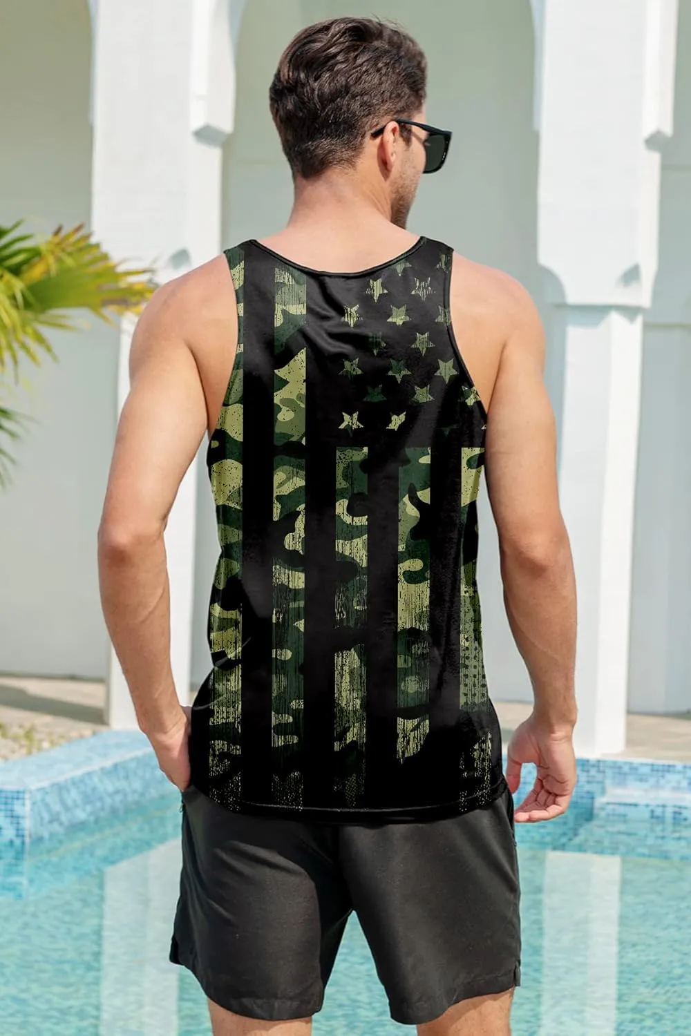 Goodstoworld Mens 3D Tank Top Novelty Graphic Breathable Quick Dry Sleeveless Beach Shirt S-4XL