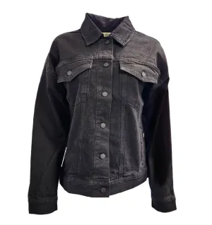HoodLamb Women's Black Denim Oversized Hemp Lightweight Jacket NWT