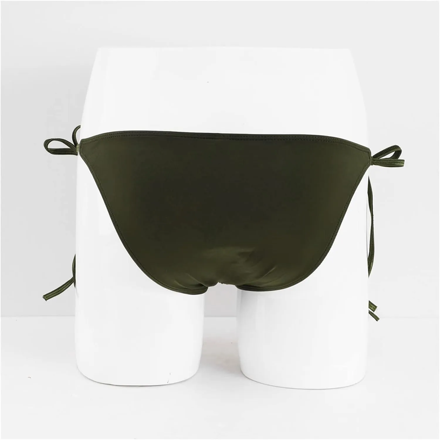 JEsilunmaMY Lace Up Bikini Briefs for Men Low Rise Side Tie Bulge Underwear Panties See Through Hollow Underpants Swimsuit