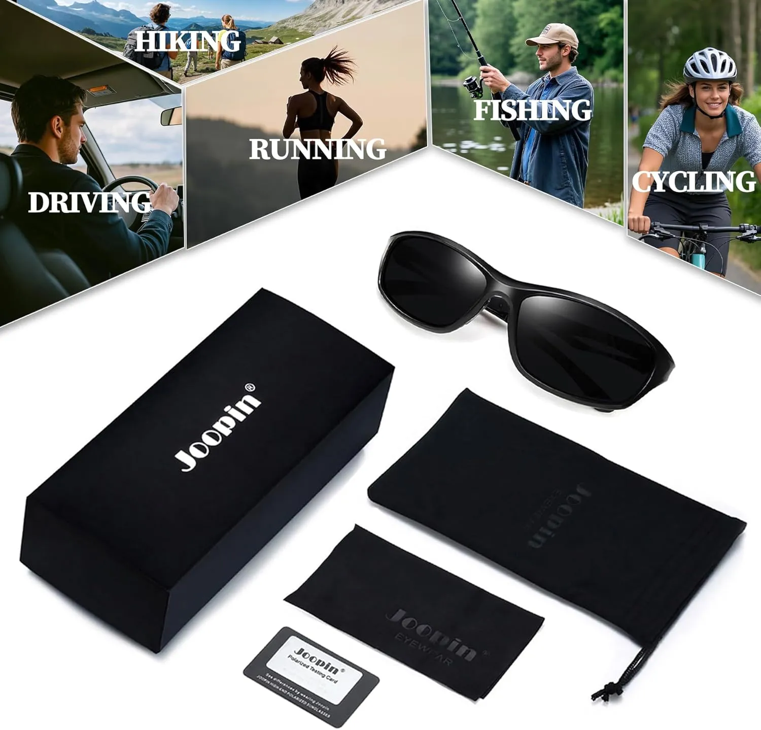 Joopin Sports Sunglasses Polarized UV400 Protection Wrap Around Sun Glasses Shades for Men Women