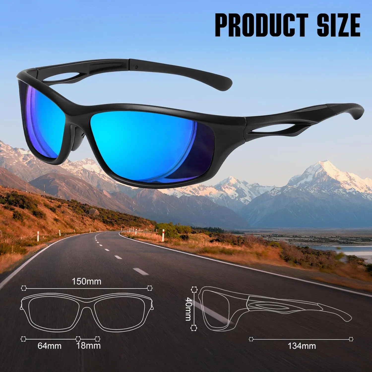 Joopin Sports Sunglasses Polarized UV400 Protection Wrap Around Sun Glasses Shades for Men Women