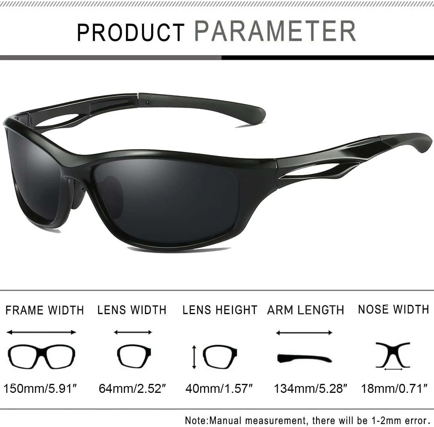 Joopin Sports Sunglasses Polarized UV400 Protection Wrap Around Sun Glasses Shades for Men Women