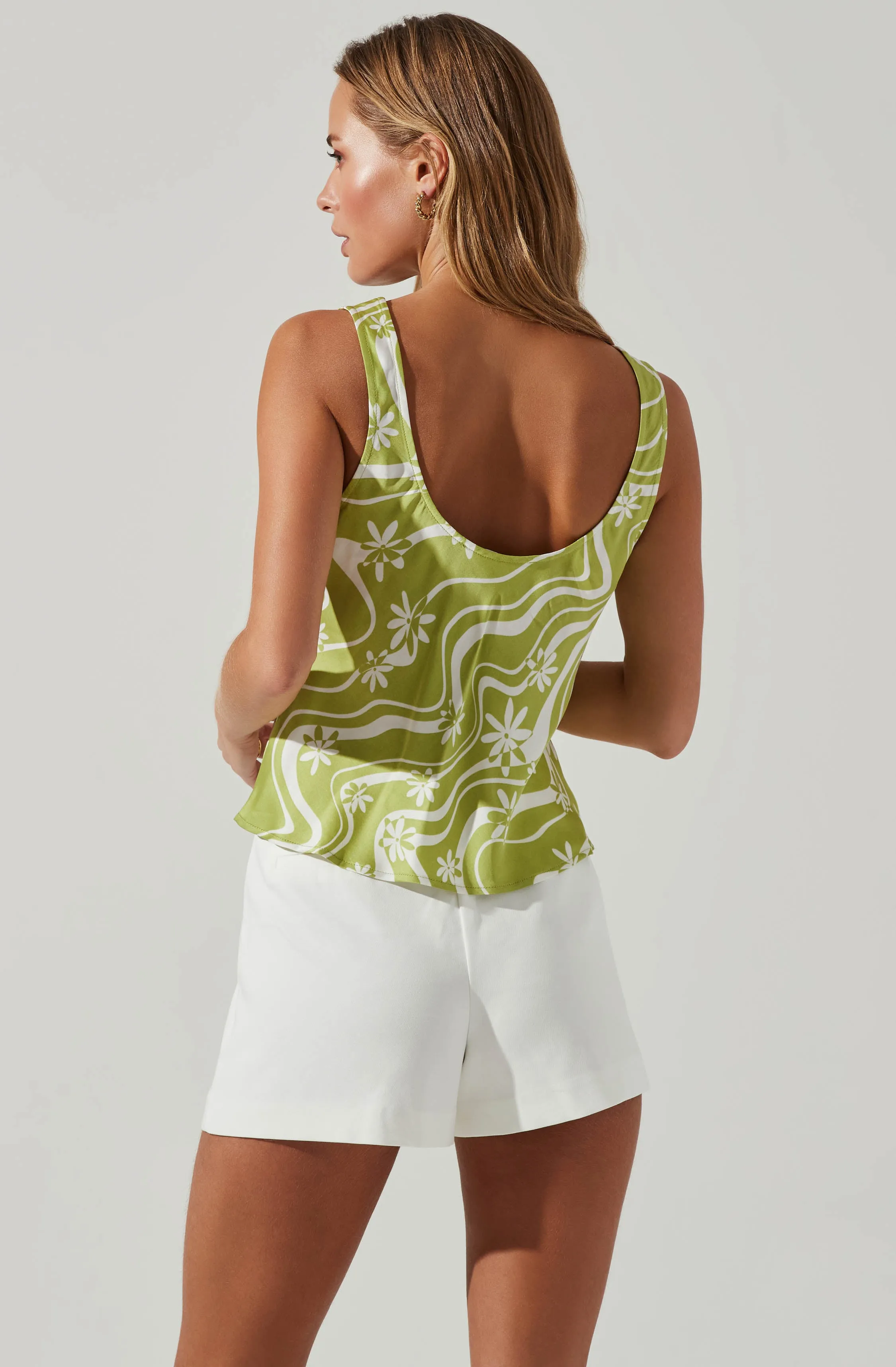 Julie Retro Floral Cinched Front Top