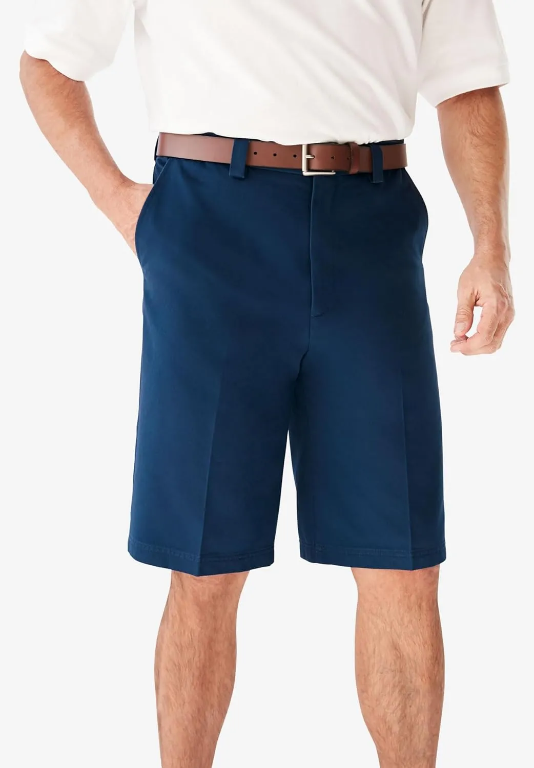 KingSize Men's Big & Tall Tall Wrinkle-Free Expandable Waist Plain Front Shorts