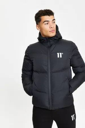 Large Panel Puffer Jacket - Black