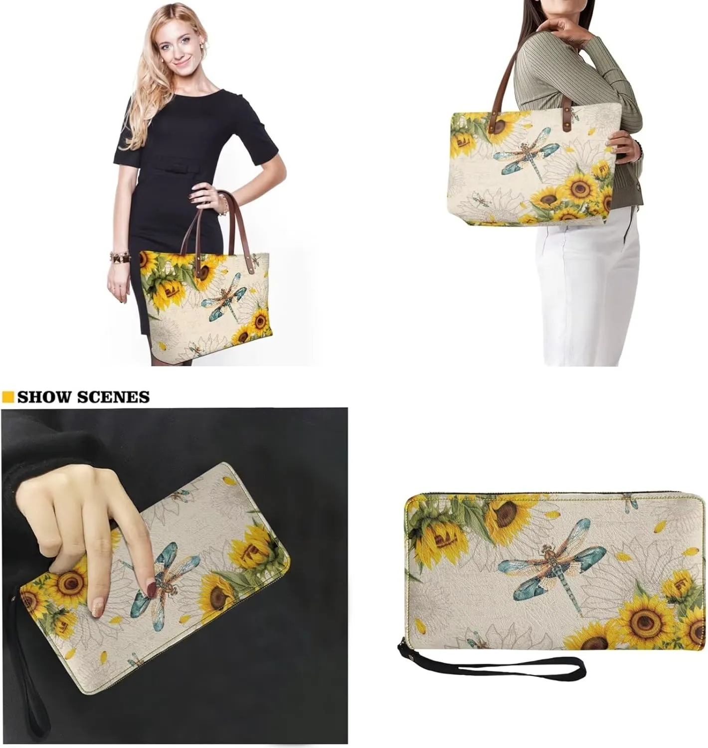 Lotusorchid Purse and Wallet Set, Large Tote and Wallet Set for Women, Lightweight Purses Set