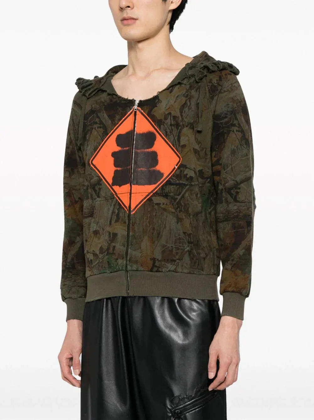 Mark Flood Distressed Camo Hoodie