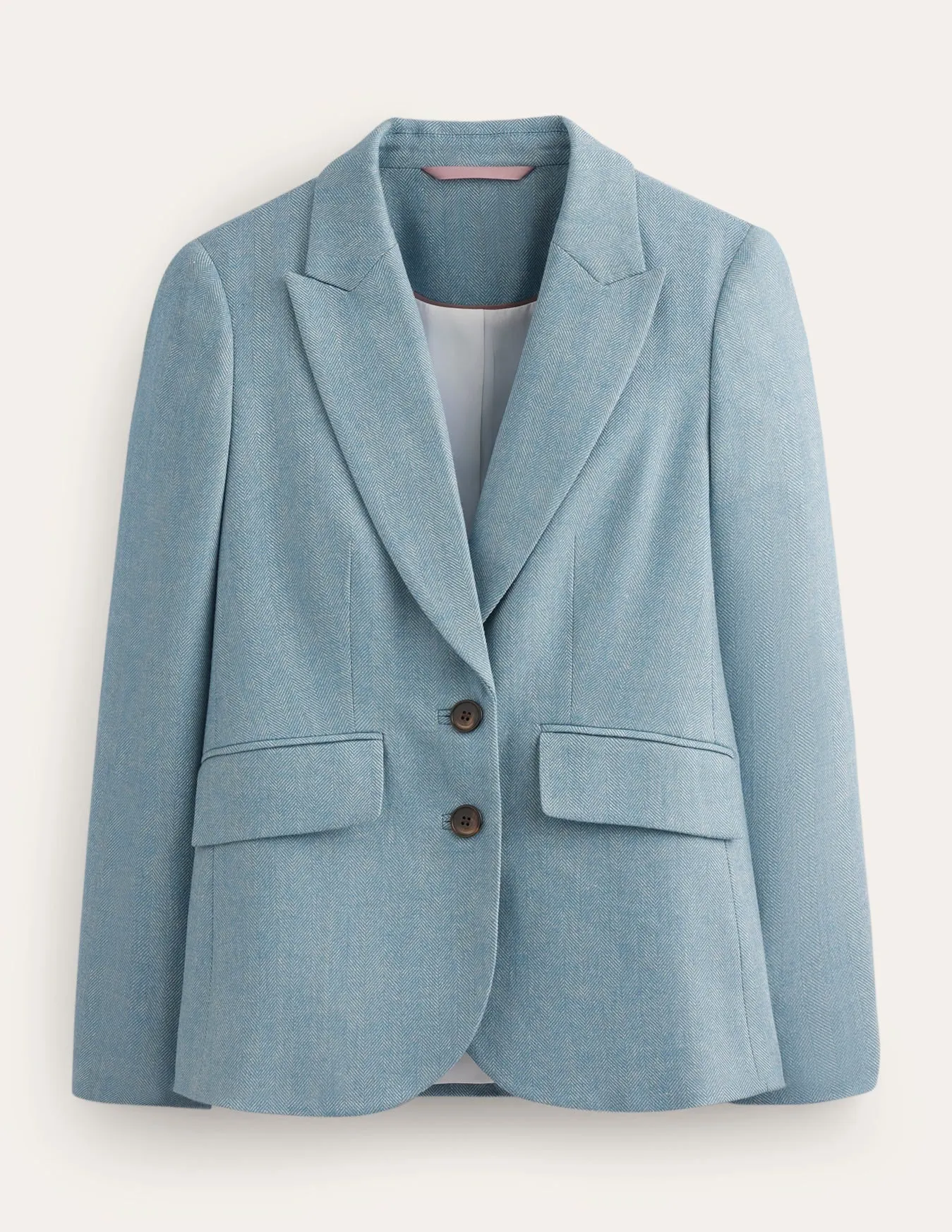 Marylebone Wool-Blend Blazer-Blue Herringbone