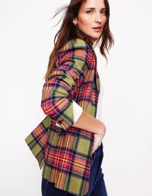 Marylebone Wool-Blend Blazer-Green and Purple Check