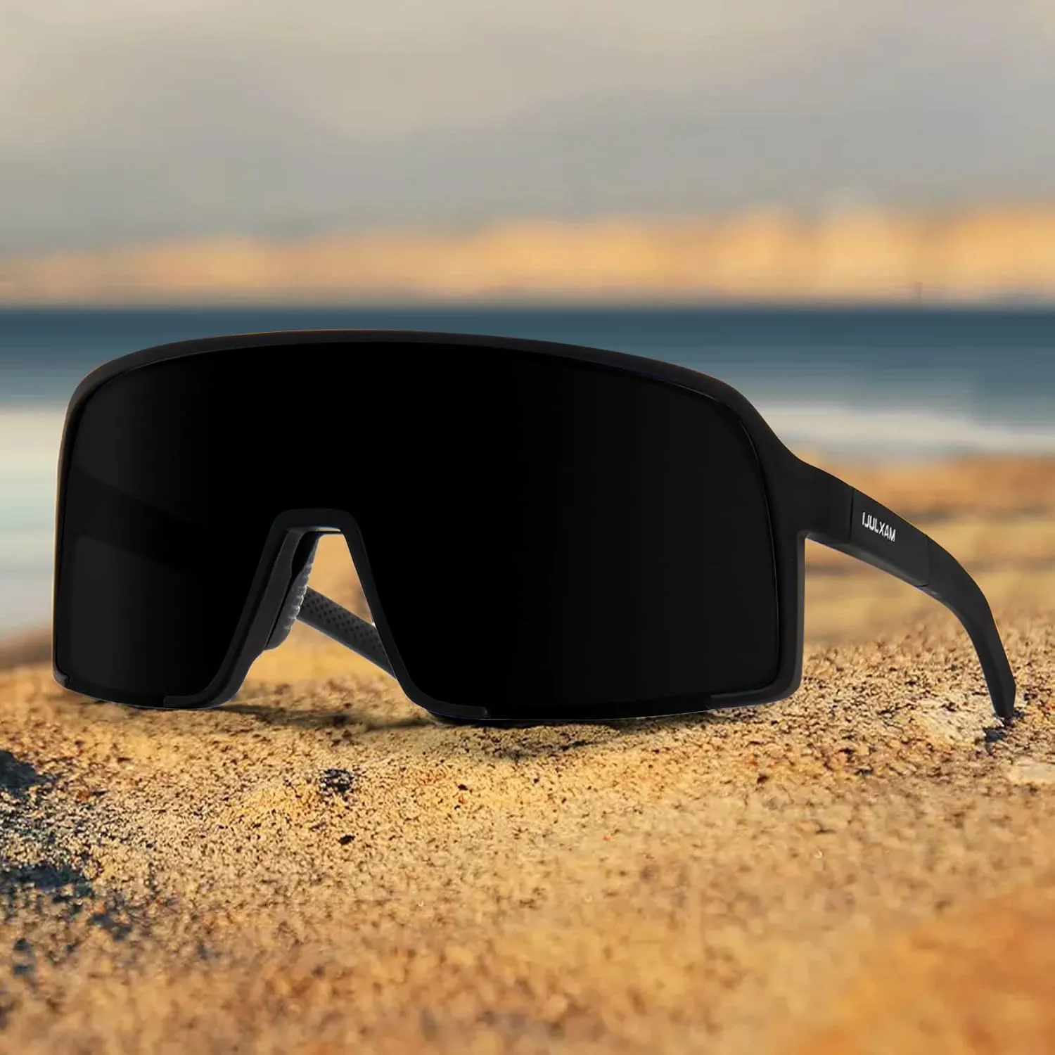MAXJULI Polarized Sunglasses for Men Women, Windproof Outdoor Sports Cycling Running UV400 Protection Sun Glasses 8121