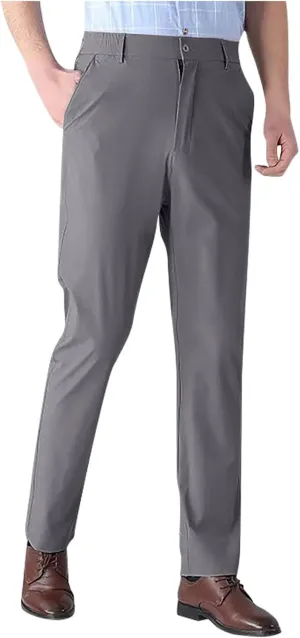 Men Formal Dress Pants Wrinkle Free Slim Fit Business Work Pant Summer Lightweight Casual Suit Trousers with Pockets
