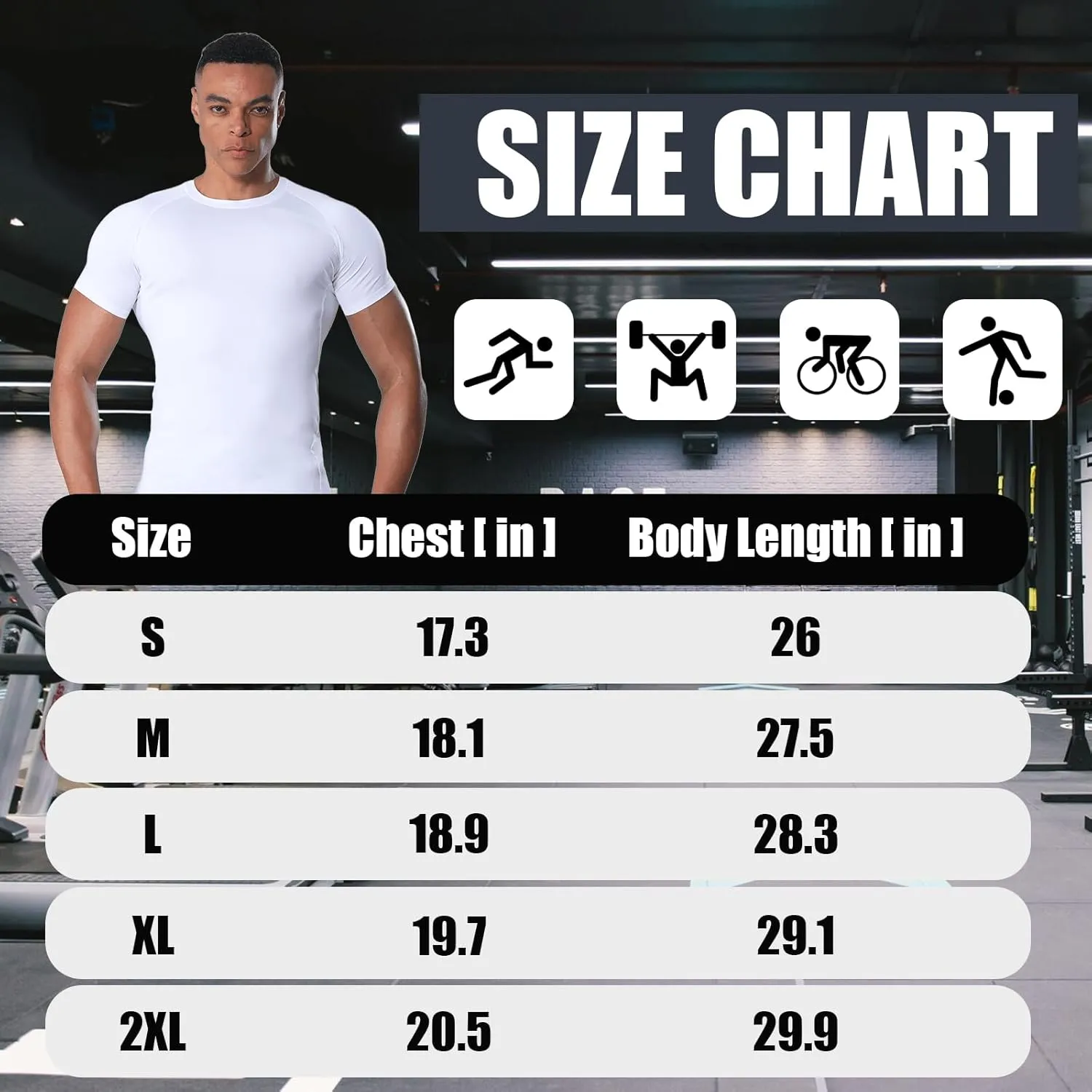 Mens Compression Shirt Short Sleeve - Moisture-Wicking Athletic Top for Gym Running Muscle Support Breathable