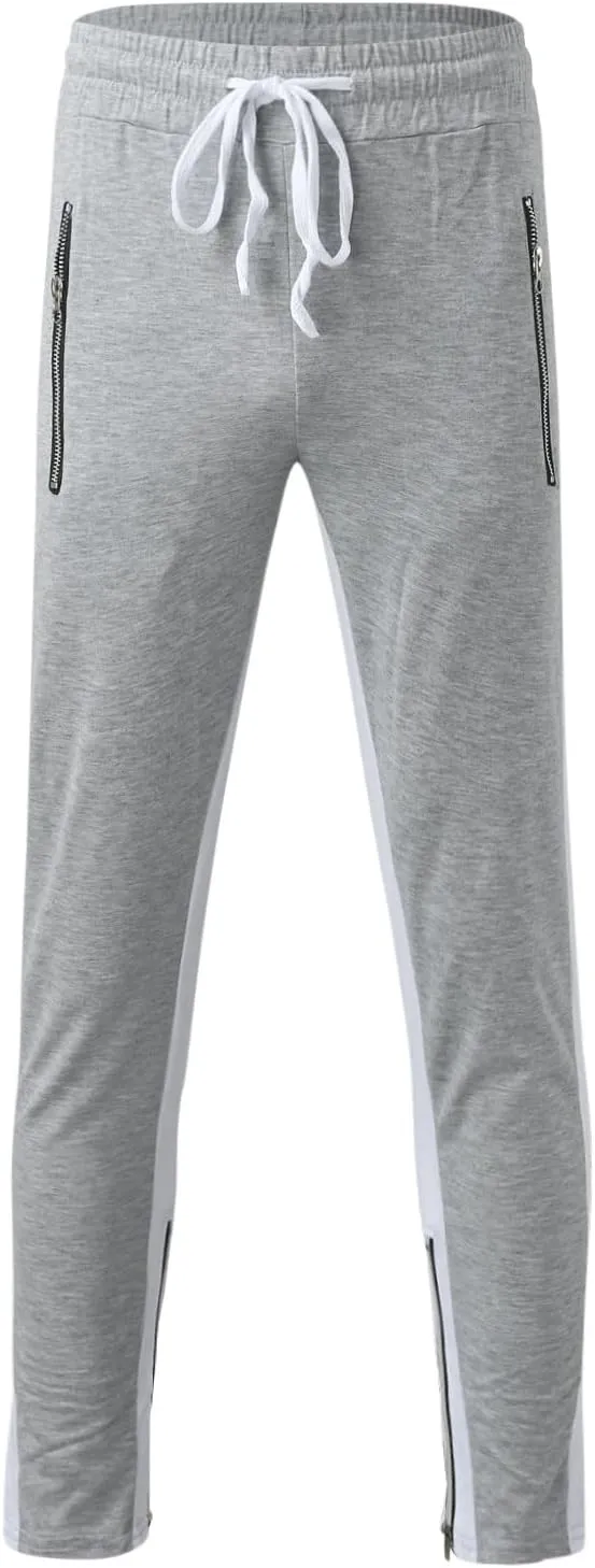 Mens Drawstring Athletic Cargo Joggers Pants Slim Fit Stretch with Pockets Casual Hiking Trousers Gym Sweatpants