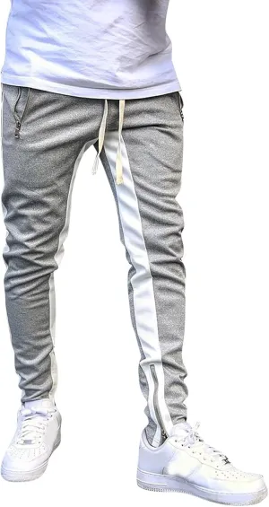 Mens Drawstring Athletic Cargo Joggers Pants Slim Fit Stretch with Pockets Casual Hiking Trousers Gym Sweatpants