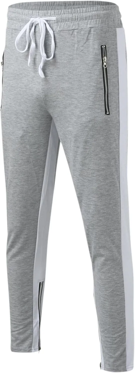 Mens Drawstring Athletic Cargo Joggers Pants Slim Fit Stretch with Pockets Casual Hiking Trousers Gym Sweatpants